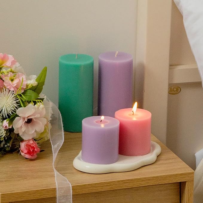 COCODOR Scented Pillar Candles, 3x6 Inch, Refreshing Air, Candle Set of 3, Long Buring 85 Hours, Candles for Weddings, Party, Dinner, Home Decor.