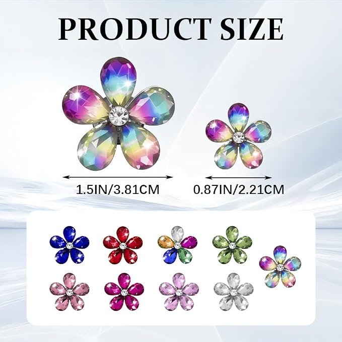 5PCS Bling Daisy Flower Car Air Vent Clips, Car Diffuser Vent Clip, Sparkling Crystal Rhinestone Cute Auto Air Conditioning Clamp, Diamond Air Outlet Clip Decor for Women Girls (Colorful)