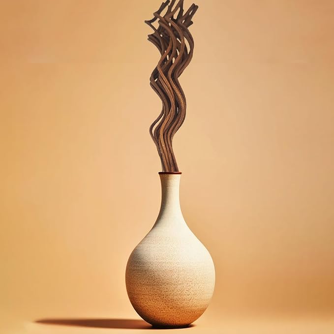 20PCS 11 inch Wavy Reed Diffuser Sticks, Rattan Fragrance Refill Sticks for Home and Office Aromatherapy (Dark Brown)