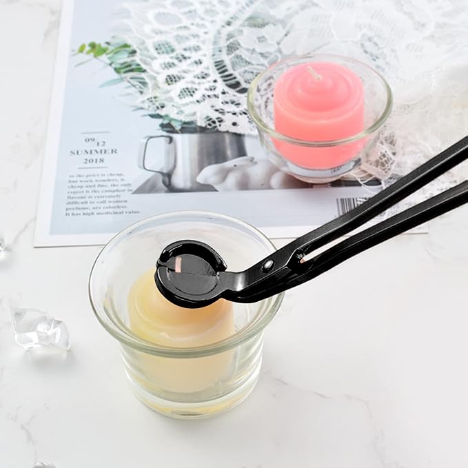 2pcs Candle Wick Trimmer, Polished Wicker Scissors, go deep into The Candle to Cut Spent Chips, Allow The Cleaner to Burn and Prevent Smoke buildup (Black)