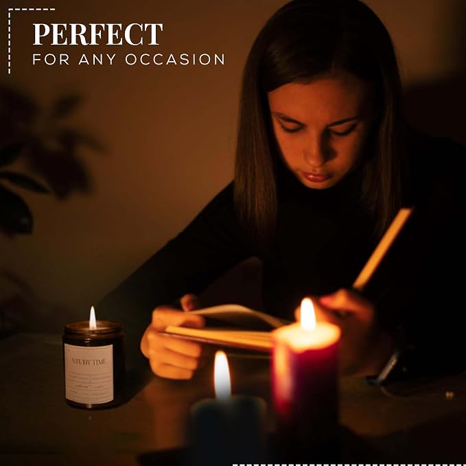Blessed is She Premium California Redwood Scented Candle with Cedar Scent Study Candles, 7.2oz Glass Candle Jar, 100% Soy Wax Candles with Wood Wick, Aromatherapy Candle for Studying Redwood Gifts