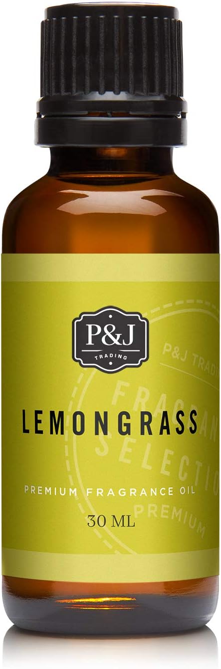 P&J Fragrance Oil Lemongrass 30ml - Candle Scents, Soap Making, Diffuser Oil, Fresh Scent