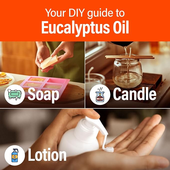 H'ana Eucalyptus Oil - 1.02 Fl Oz Eucalyptus Essential Oil for Hair, Skin, Diffuser, Aromatherapy & DIY