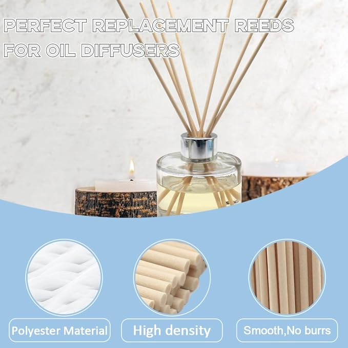 Reed Diffuser Sticks - 3mm Rattan Fiber Sticks for Essential Oil Aroma Diffuser, Long-Lasting Aroma Diffuser Replacement Sticks (100 Count), Black