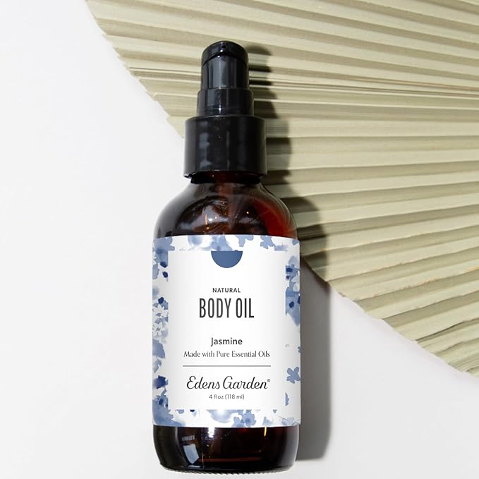 Edens Garden Jasmine Body Oil – Bath, Body & Massage Oil with Pure Essential Oils & Vitamin E, Moisturizing Floral Aromatherapy for Skincare, 4 fl oz (118 ml)