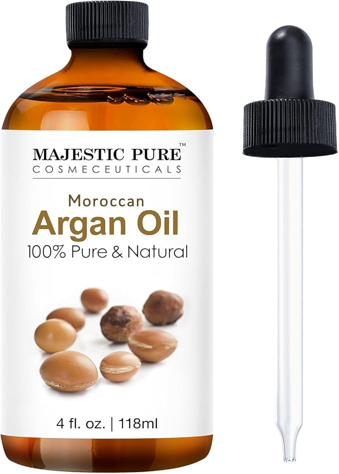 MAJESTIC PURE Moroccan Argan Essential Oil | 100% Pure and Natural Argan Oil | Premium Grade Essential Oils for Hair Care, Home Diffusers, Skin, Aromatherapy, Massage and Humidifiers | 4 Fl Oz