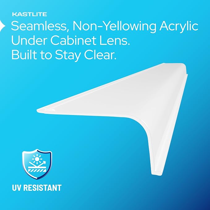 KASTLITE Curved Under Cabinet Light Cover Replacement | Smooth White Acrylic Undercabinet Lens Diffuser | 24-3/8"L x 2"W x 1"H | Filters Under Counter Lights for Kitchen, Bathroom & Vanity | Shape A