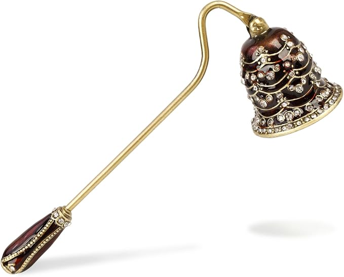 Elegant Royal-Style Candle Snuffer with Pearl Inlay, Candlesnuffers Wick Snuffer Candle Accessory for Putting Out Extinguish Candle (Coffee)