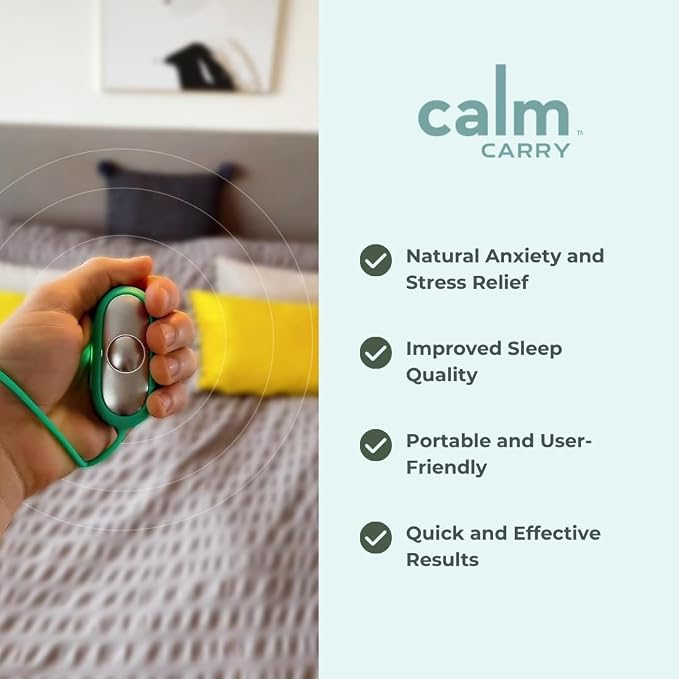Glowco CalmCarry Sleep Aid Device – Handheld Microcurrent Relaxation Tool, Supports Calm, Focus & Gentle Relief, USB Rechargeable, Portable Wellness Device for Adults & Kids | Teal Calm Carry