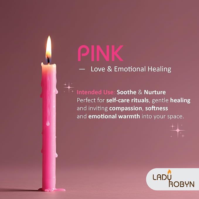 Set of 20 Solid Color Taper Candles – 4-Inch Dripless Paraffin Wax Candles with Cotton Wick – Ideal for Weddings, Shabbat, Holiday & Home Decor, Gift Set (Pink)