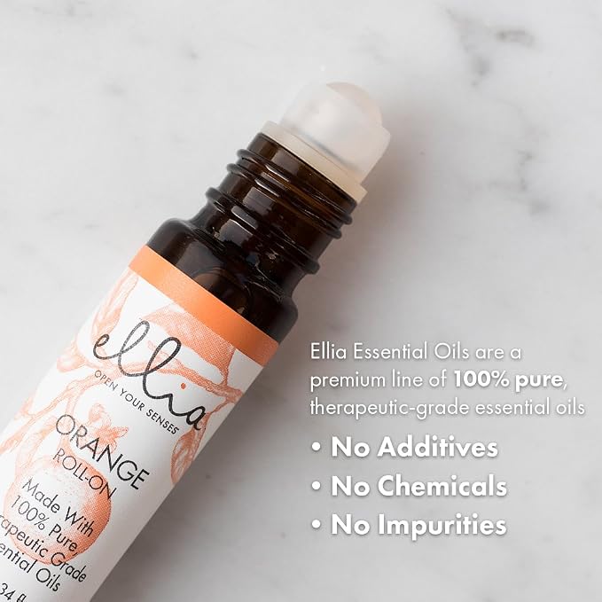 Ellia Orange Essential Oil Roll-On | 10ml, 100% Pure, Therapeutic Grade