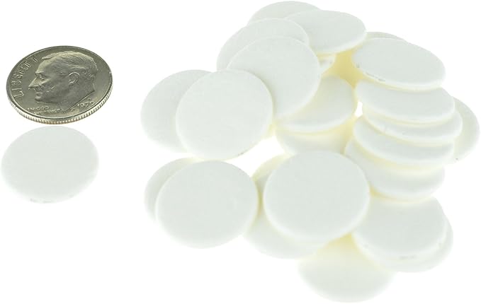 54 Round Refill Pads for Aromatherapy Essential Oil Diffusers and Lockets - 16mm Diameter and 2mm Thick - The Size of a US dime, Biodegradable Cellulose Paper, Made in The USA