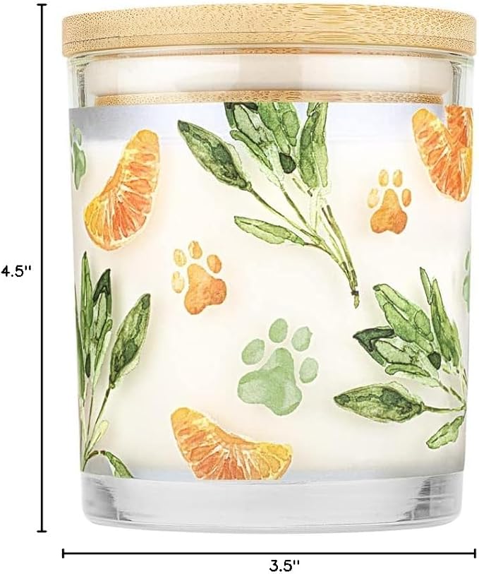 One Fur All Pet House Scented Candles, Long Lasting, Clean Burning, Pet Friendly Candles Mandarin Sage, 2 Pack