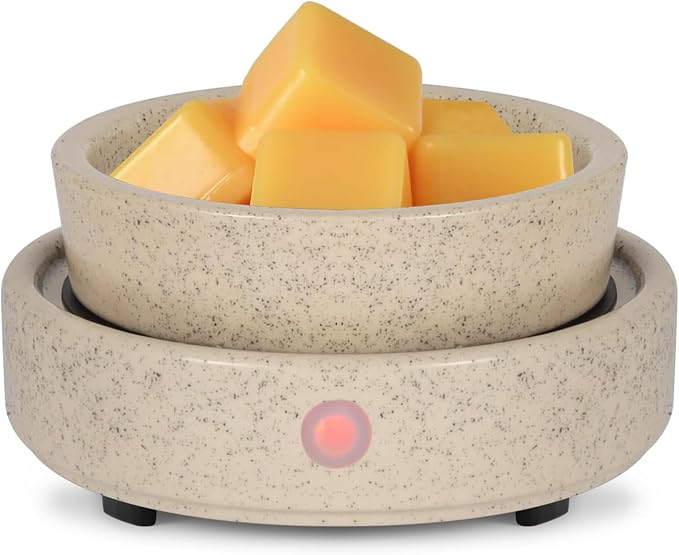 nawaza Ceramic Wax Melt Warmer Fragrance, 3 in1 Electric Candle Wax Warmer，Scented Wax Melt Wax Cubes Melter Fragrance Warmer for Home,Office,Gift (Beige)