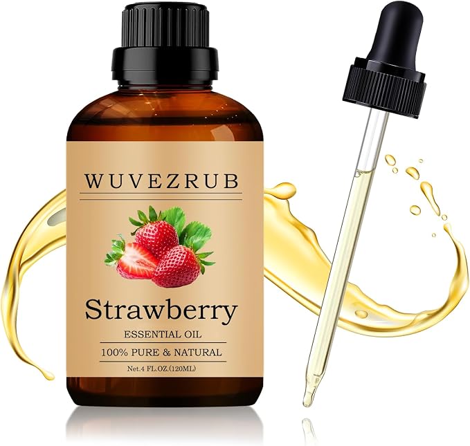 Strawberry Essential Oil 120ML - 100% Pure and Natural Oils for Aromatherapy Diffuser - 4 Fl Oz/Strawberry