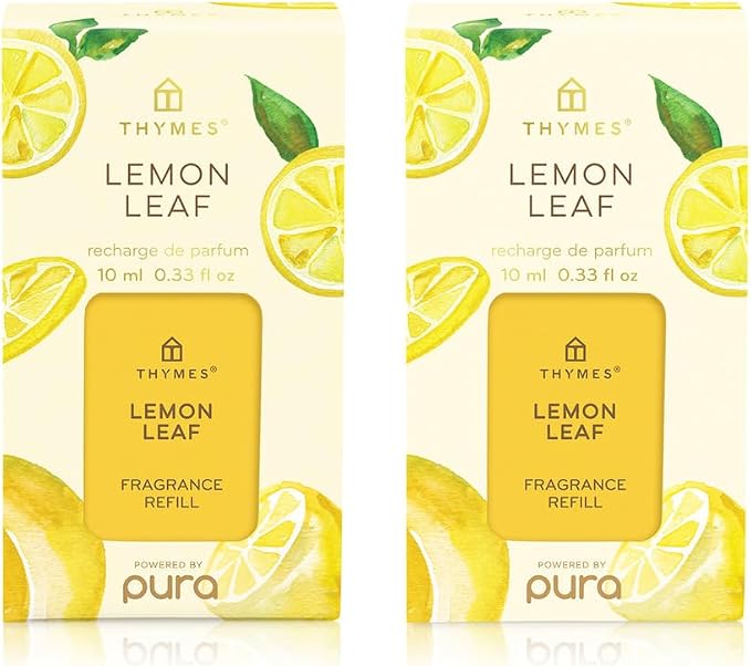 Thymes Pura Refills – 2 Pack of Oil Diffuser Scents, Long-Lasting Diffuser Refills, Premium Home Fragrance, Citrus Notes of Lemon Verbena, Dewey Leaves & Bergamot (Lime Leaf, Pack of 2)
