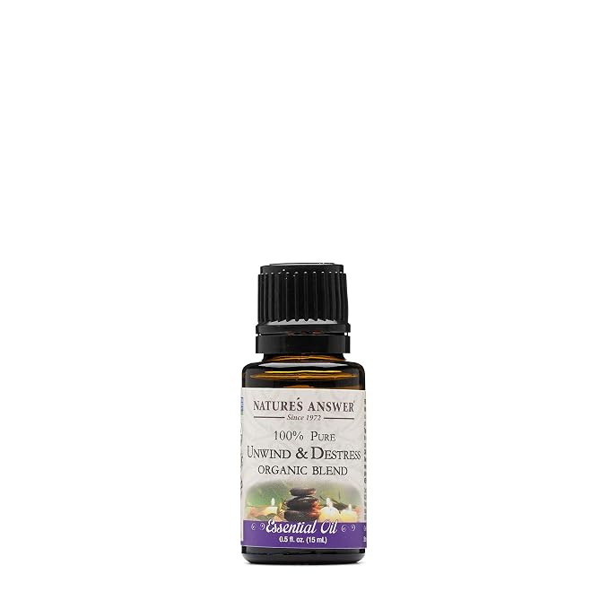 Nature's Answer 100% Pure Organic Essential Oil Blend, 0.5-Ounce, Unwind/D-s Trees