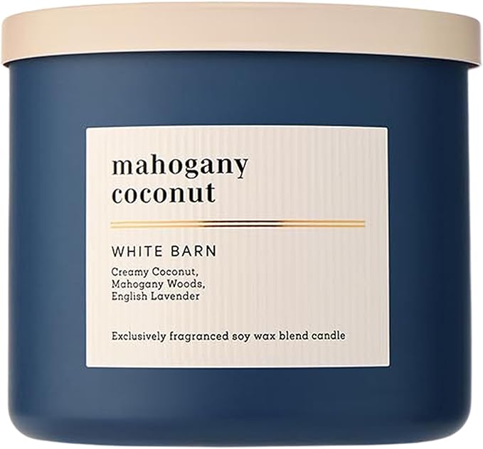 Bath & Body Works 3-Wick Candle, Mahogany Coconut Candle, Strong Throw, Long-Lasting Burn Up to 45 Hours, Exclusively Fragranced Soy Wax Blend, 14.5 oz - 1 Pack