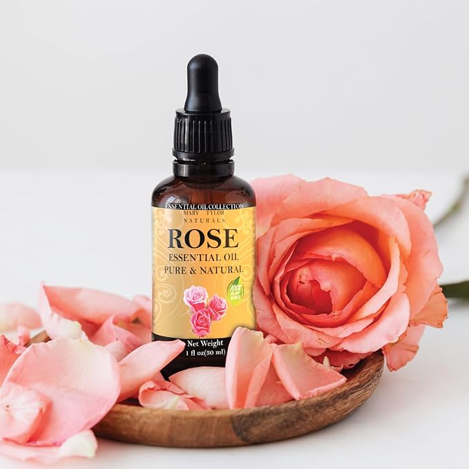 Rose Essential Oil 1 oz, Premium Therapeutic Grade, 100% Pure and Natural, Perfect for Aromatherapy, Diffuser, DIY by Mary Tylor Naturals