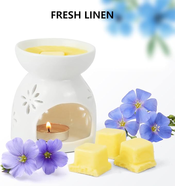 SCENTORINI Wax Melts Wax Cubes, Fresh Linen Wax Melts Strong Scent, Soy Scented Wax Melts for Wax Warmer, 2 x 2.5 oz