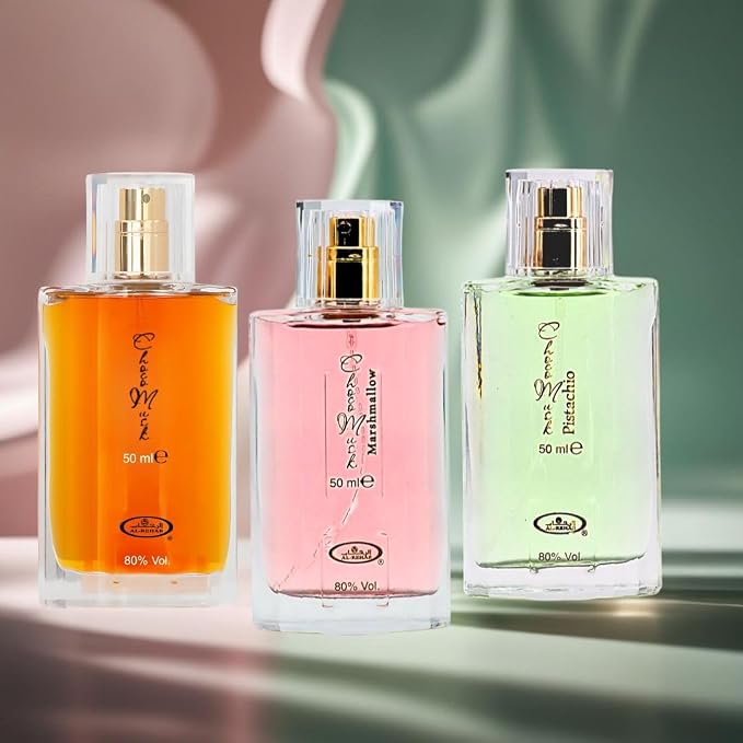 Al-Rehab Choco Musk Perfume - Original, Marshmallow & Pistachio Eau de Parfum Sprays 50ml (1.65 oz) | Gourmand Perfume with Chocolate & Vanilla | Long-Lasting Sweet Fragrances (Bundle)