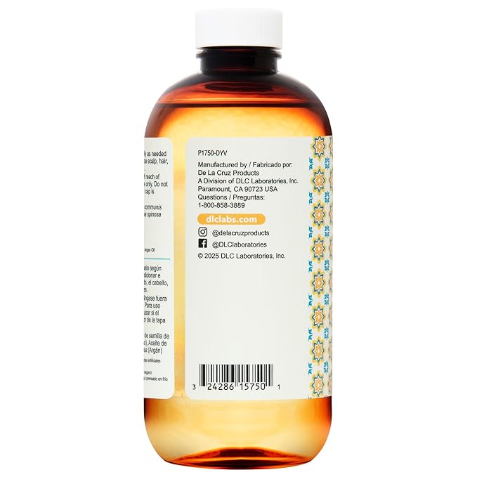 De La Cruz® Castor Infused with Moroccan Argan Hair and Skin Oil Blend 8 FL. OZ. (236 mL)