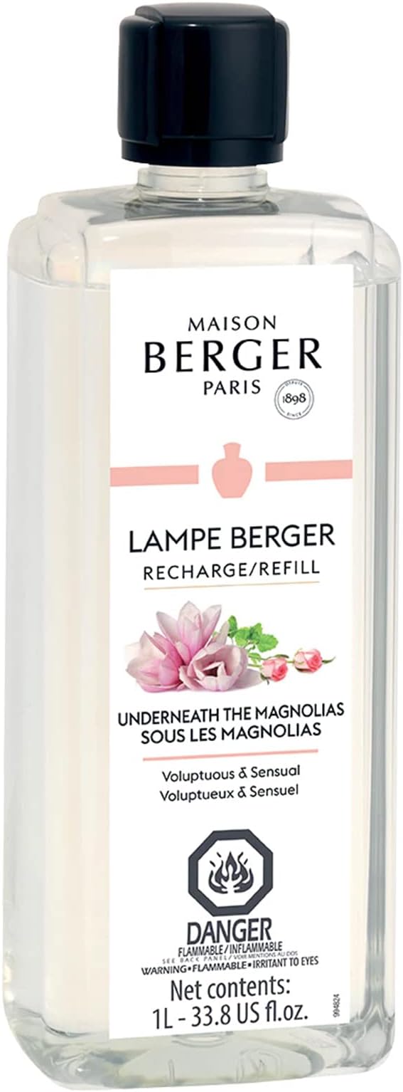 MAISON BERGER Lampe Berger Refill, 1 L, Underneath The Magnolias | Catalytic Lamp Fragrance Refill, Helps Neutralize Odors, ~160 h Fragrance Diffusion, Made in France