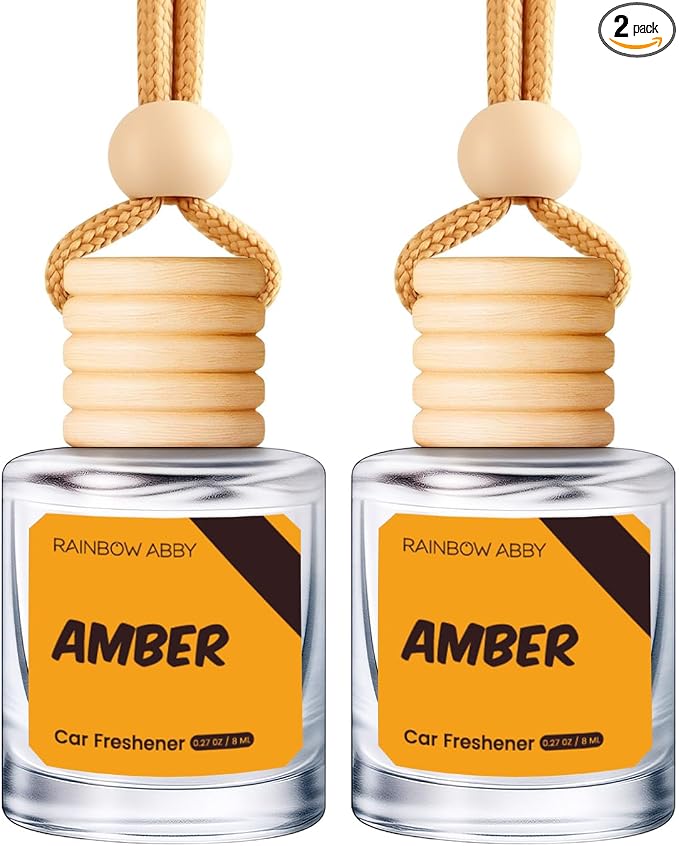 RAINBOW ABBY Car Air Freshener Hanging, Amber Fragrance Oil