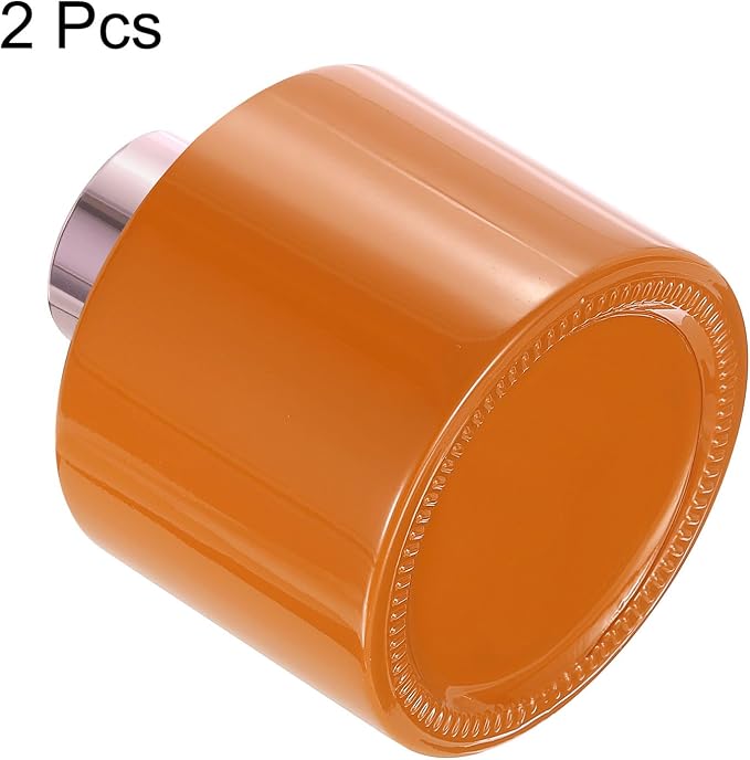 HARFINGTON 2pcs Empty Glass Diffuser Bottle 140ml/4.7oz Refillable Fragrance Accessories Aromatherapy Jar Container for Replacement Reed Diffuser DIY Home Bathroom Orange with Gold Tone Cap