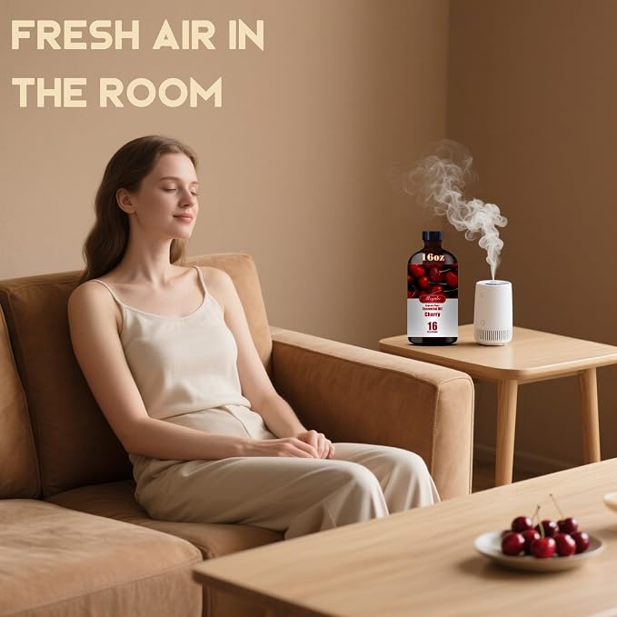 Cherry Essential Oil, Cherry Oil for Diffuser, Humidifier, DIY Candle, Soap, Sweet Scent, Home, Office, Gift Ready,Cherry Fragrance Oil – MLYNKL Essential Oils (16.33 fl oz / 490ml)