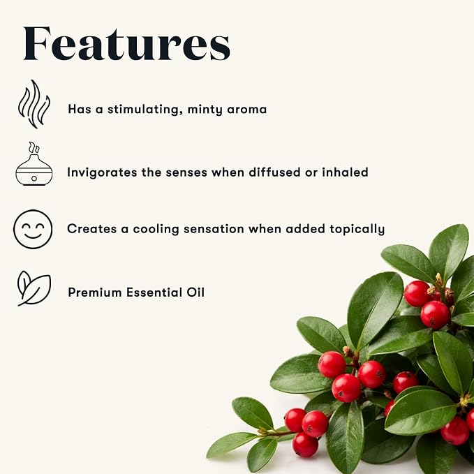 Young Living Wintergreen Premium Essential Oil | 15ml | Refreshing & Uplifting Aroma for Diffuser or Topical Use | Ideal for Massage & Home Aromatherapy | Premium Quality Oils