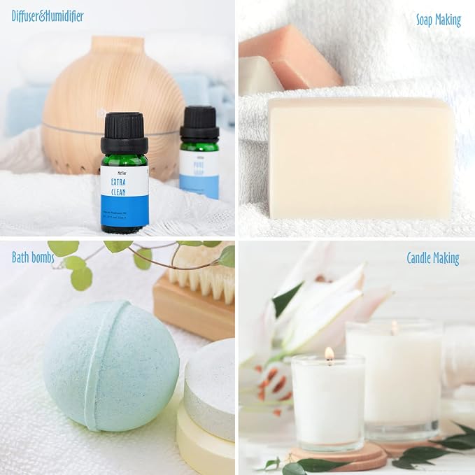 MitFlor Fragrance Oil Set of 6 Premium Essential Oils—Clean Collection | IFRA Certified, for diffusers, soap candle making