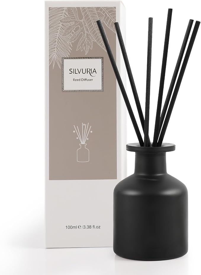 Reed Diffuser Set,Eucalyptus Home Fragrance,100ml(3.38fl.oz) with 6 Reed Sticks,for Living Room,Bedroom,Bathroom,Modern Home Decor Essential