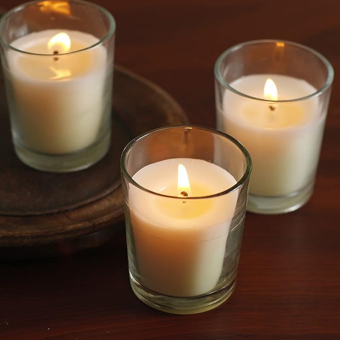 Hosley Unscented Votive Candles, Clean-Burning with 10-12 Hour Burn time Ideal for Weddings, Parties, Aromatherapy, (Ivory, 240)