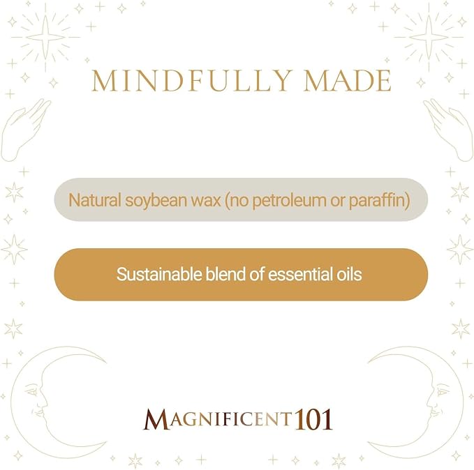 MAGNIFICENT 101 Money Candle Set - 3 Pack Gratitude & Abundance Candles - 3.5 Oz Each, Multicolor - 42 Hr Burn Soy Wax for Cleansing Negative Energy