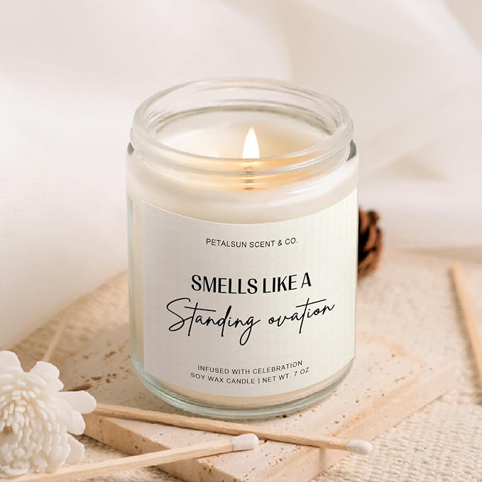Petalsun Standing Ovation Candle, Funny Theater Gifts, Gifts for Music & Broadway Lovers, Actors, Singers, Dancers, Theater Students, Graduates- Congrats, Graduation, Birthday, Christmas (7oz)