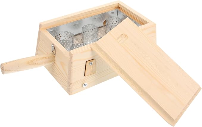 NOLITOY 2pcs Wooden Moxibustion Burner Box Portable Smokeless Moxibustion Case for Neck Back and Abdomen -Scald Design Six Stick Holder for Home Use