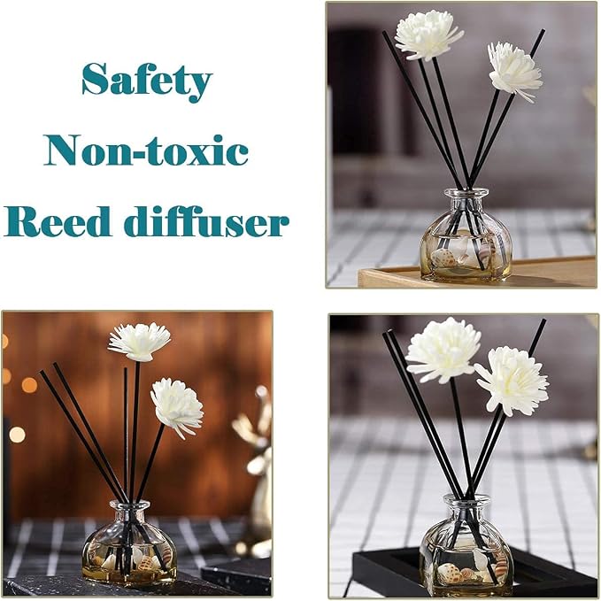 100PCS Reed Diffuser,7 Inch Aromatherapy Diffuser Black Fiber Sticks-Black Reed Diffuser Sticks for Home Office Spa and Bedroom
