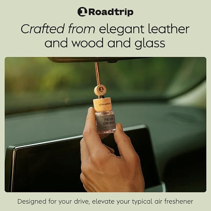 Scented Car Air Freshener - Long Lasting Essential Oil Diffuser - Car Accessories for Men & Women - Pack of 2 Non-Toxic Car Air Freshener - 0.27FL OZ/8ML (Pear Grove 8ml, Pear)