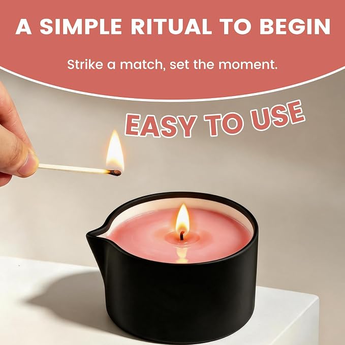 Natural Soy Wax Aromatherapy Candle for Home, Stress Relief & Relaxation, Long Lasting Fragrance Candle for Women & Men, 2.02 Oz (Rose)