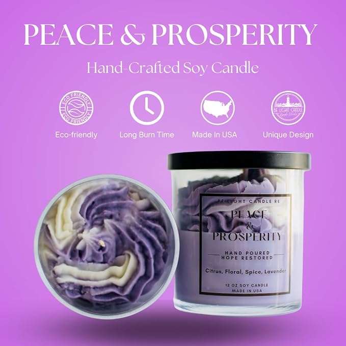 | Purpose-Driven Soy Candle | Lavender Scent | Cute Purple Candle | Gift Idea for Friend's Birthday, Sister, Christmas
