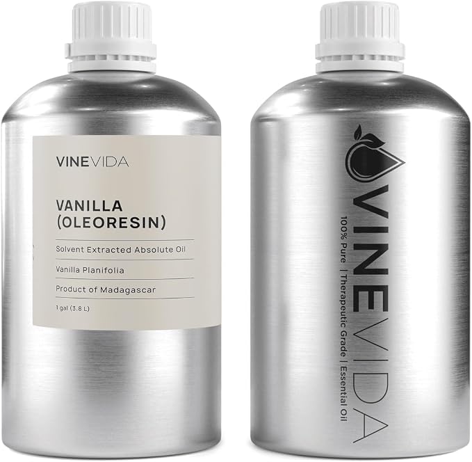 VINEVIDA Vanilla Oleoresin Essential Oil - Gallon Undiluted Vanilla Oil Bulk for Soap Making, Candle Scents, DIY Projects - 8 lbs