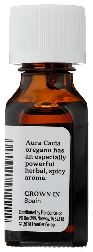Aura Cacia 100% Pure Oregano Essential Oil, GC/MS Tested for Purity, 15 ml, Origanum vulgare, 0.5 Fl Oz (Pack of 2)