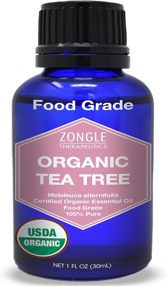 Organic, Tea Tree, Melaleuca, Oil, Food Grade – 100% Pure, Tea Tree Essential Oil, by Zongle Therapeutics, 1 OZ