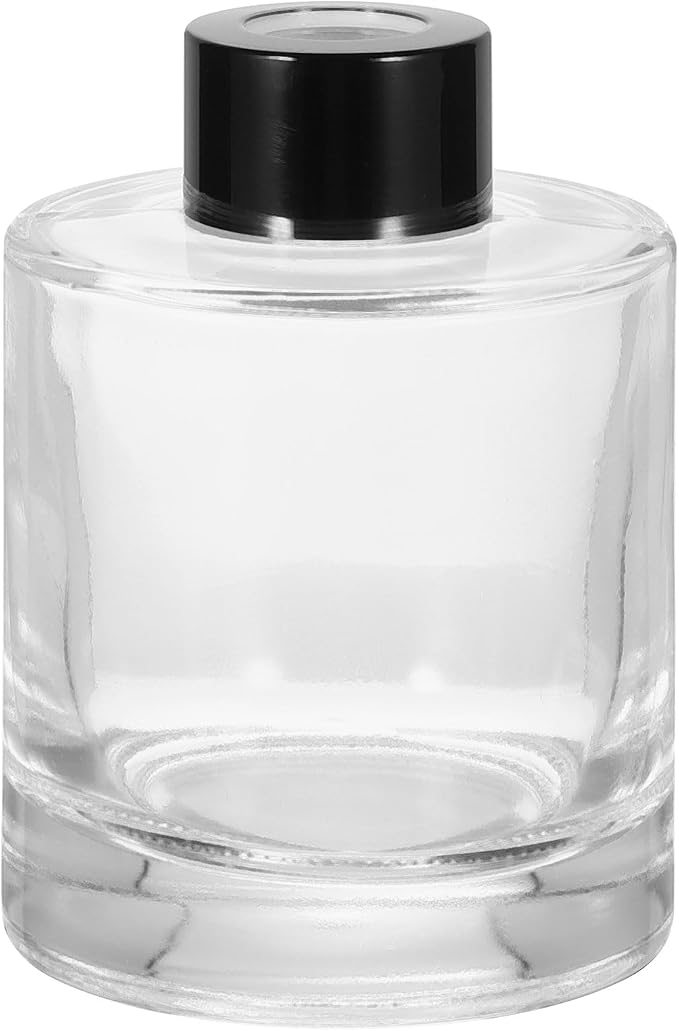 HARFINGTON 150ml/5oz Empty Glass Diffuser Bottle 3.7" x 2.6" Refillable Fragrance Accessories Aromatherapy Jar Container for Replacement Reed Diffuser DIY Home Bathroom Transparent