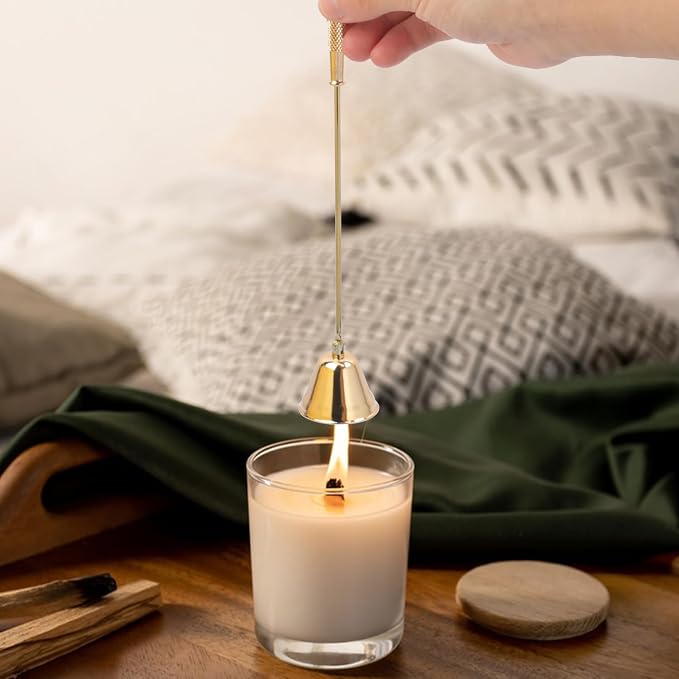 7 Pack 8.3 Inch Gold Candle Snuffer Set, Candle Wick Snuffer Elegant Home Décor Accessory for Scented Candles
