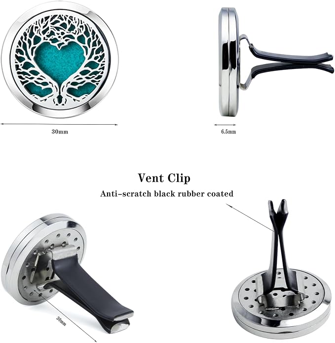 Tree Car Diffuser Compatible with Any Essential Oil Vent for Car Accessories,10 Felt Pads, Leak-Proof Car Air Freshener Gift Set