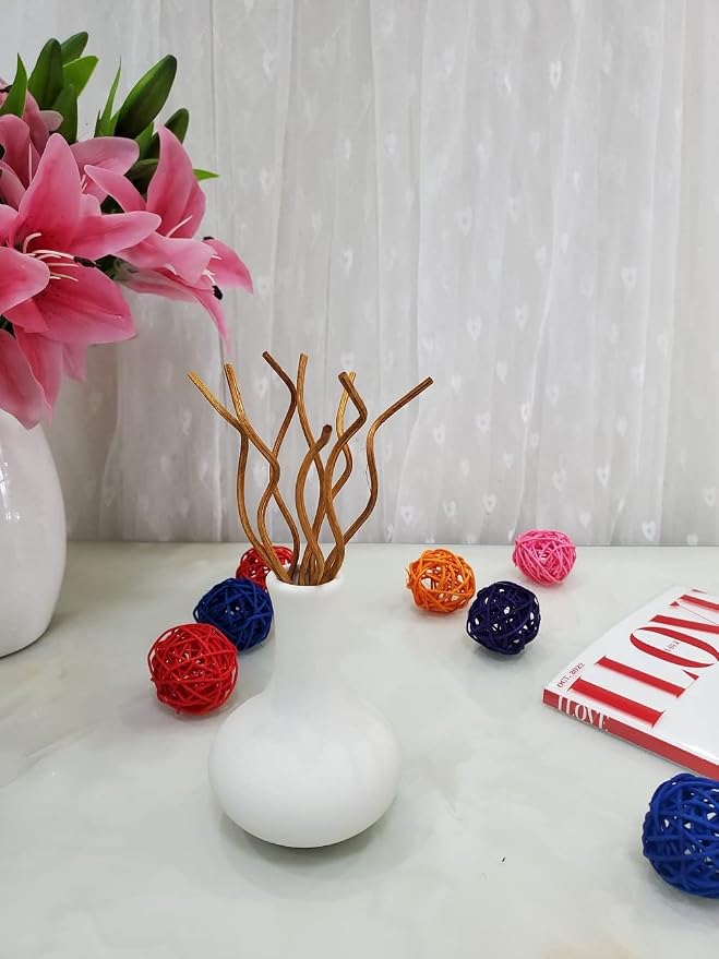 11 inch Wavy Rattan Reed Diffuser Sticks 50PCS Natural Rattan Fragrance Aromatherapy Volatile Replacement RefillEssential Oil Aroma Diffuser Replacements Sticks for own Space (50PCS, Light Brown)