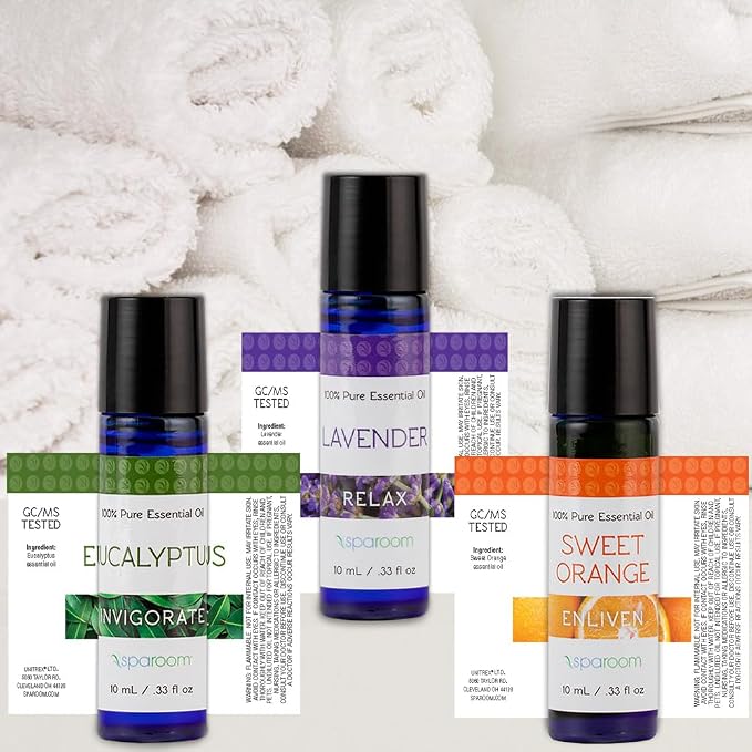 SpaRoom Aromatherapy 100% Pure Essential Oils for Diffusers and Air Freshners, Lively Collection, Set of 3