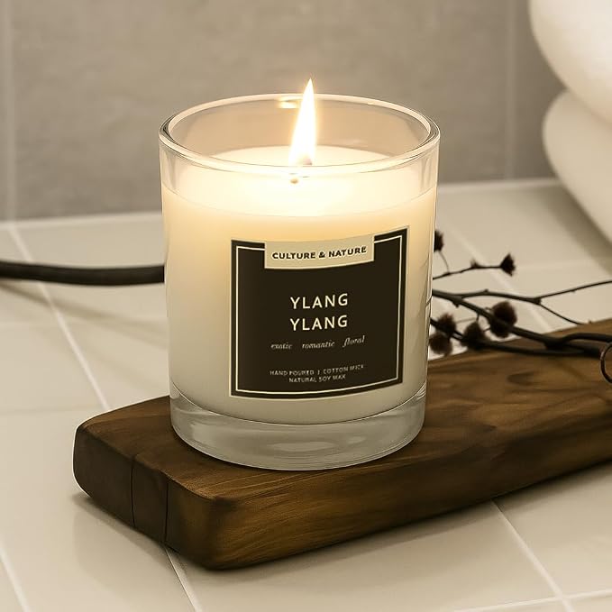 CULTURE & NATURE Natural Soy Wax Candle 7oz Ylang Ylang Scented